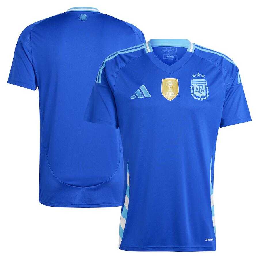Men%27s Argentina Blue Blank Away Soccer Jersey